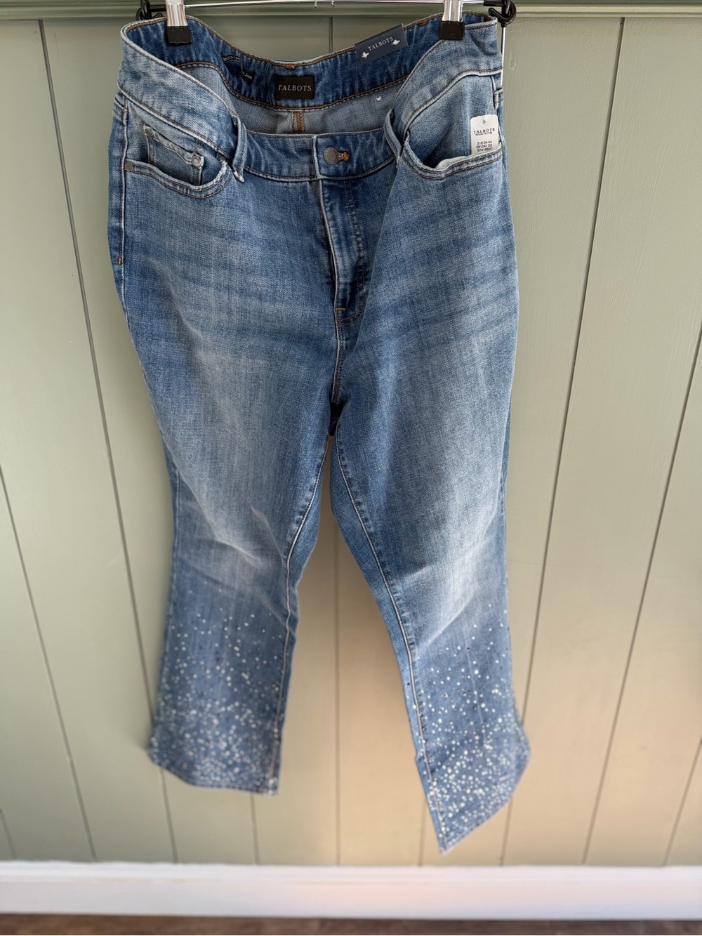Talbots Light Blue Boot Jeans with Hem Embellishment